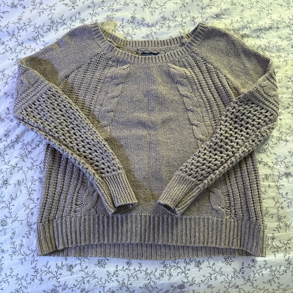 American Eagle Outfitters Creamy Brown Gilmore Sweater